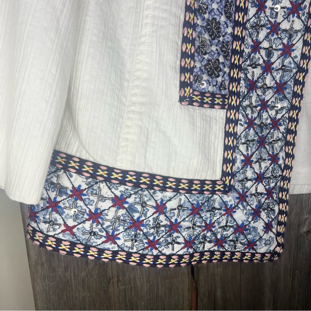 Chico’s Embroidered Embellished Patchwork White J… - image 8